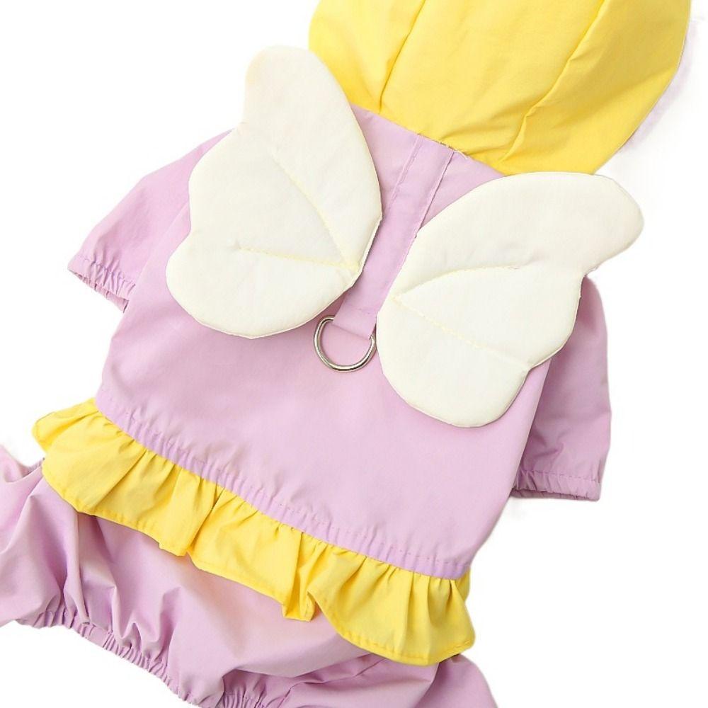 Водонепроницаемый ангельский дождевик для собаки Легкий комбинезон для питомца Четыре лапы Костюм собаки для маленьких и средних собак