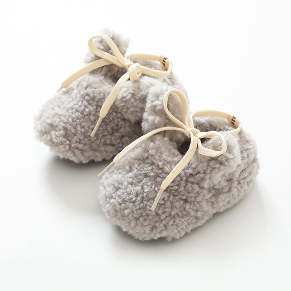 Soft Newborn Cotton Shoes Lamb Fleece Crib Boots Cute Baby Walking Shoes  Winter