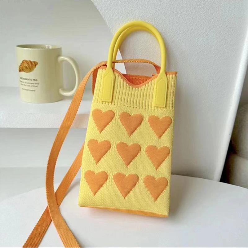 Customized Knitted Wrist Handbag Hand Carry Portable Storage Versatile Casual Gift Bag Single Shoulder Oblique Span Bag