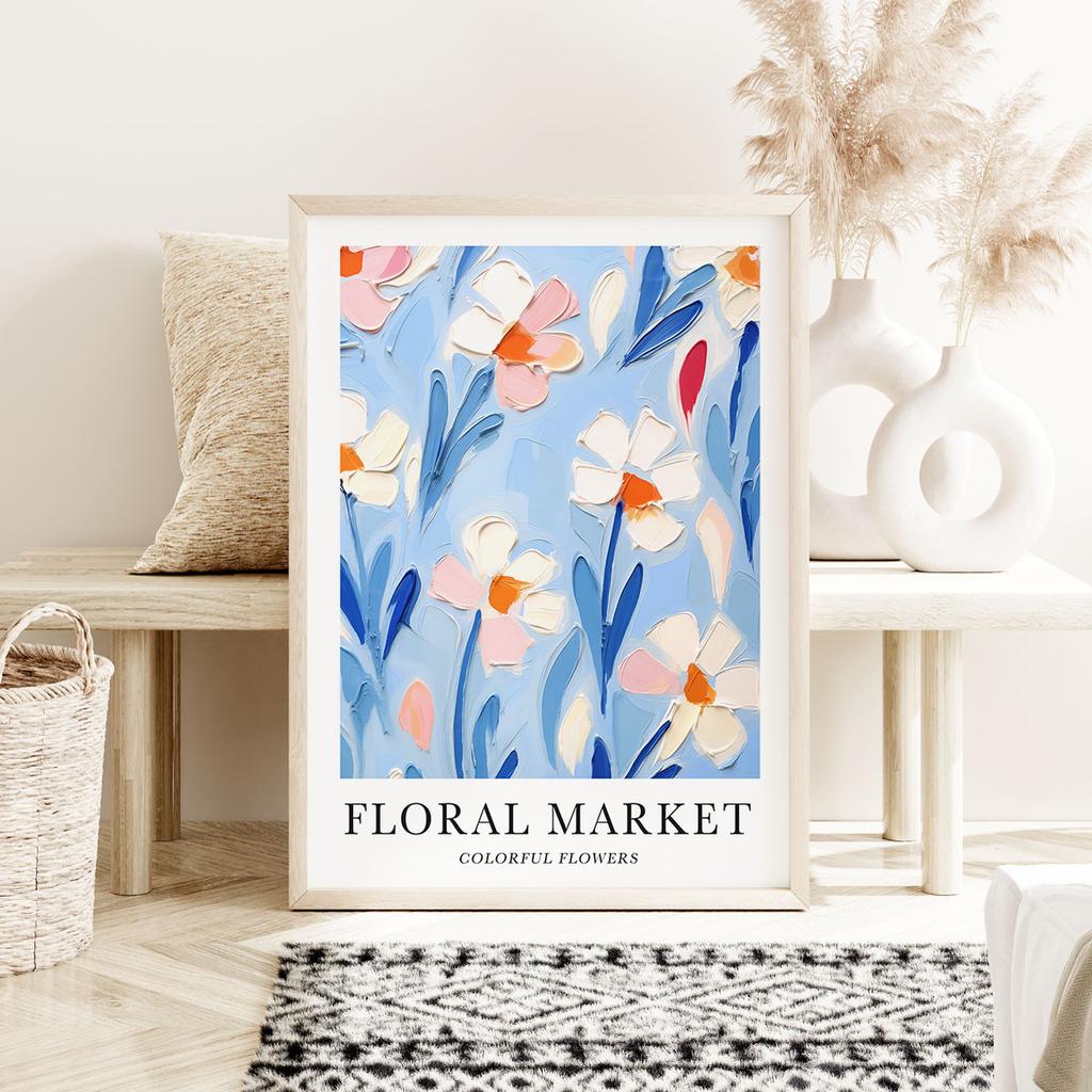 Plakat kolorowe kwiaty florystyka
