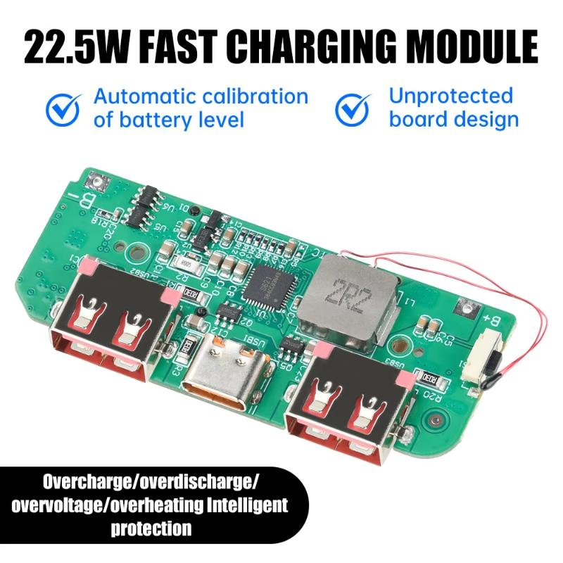 Цветной TFT-экран Модуль быстрой зарядки 1 комплект DIY Материнская плата для мобильного источника питания для электронного моделирования