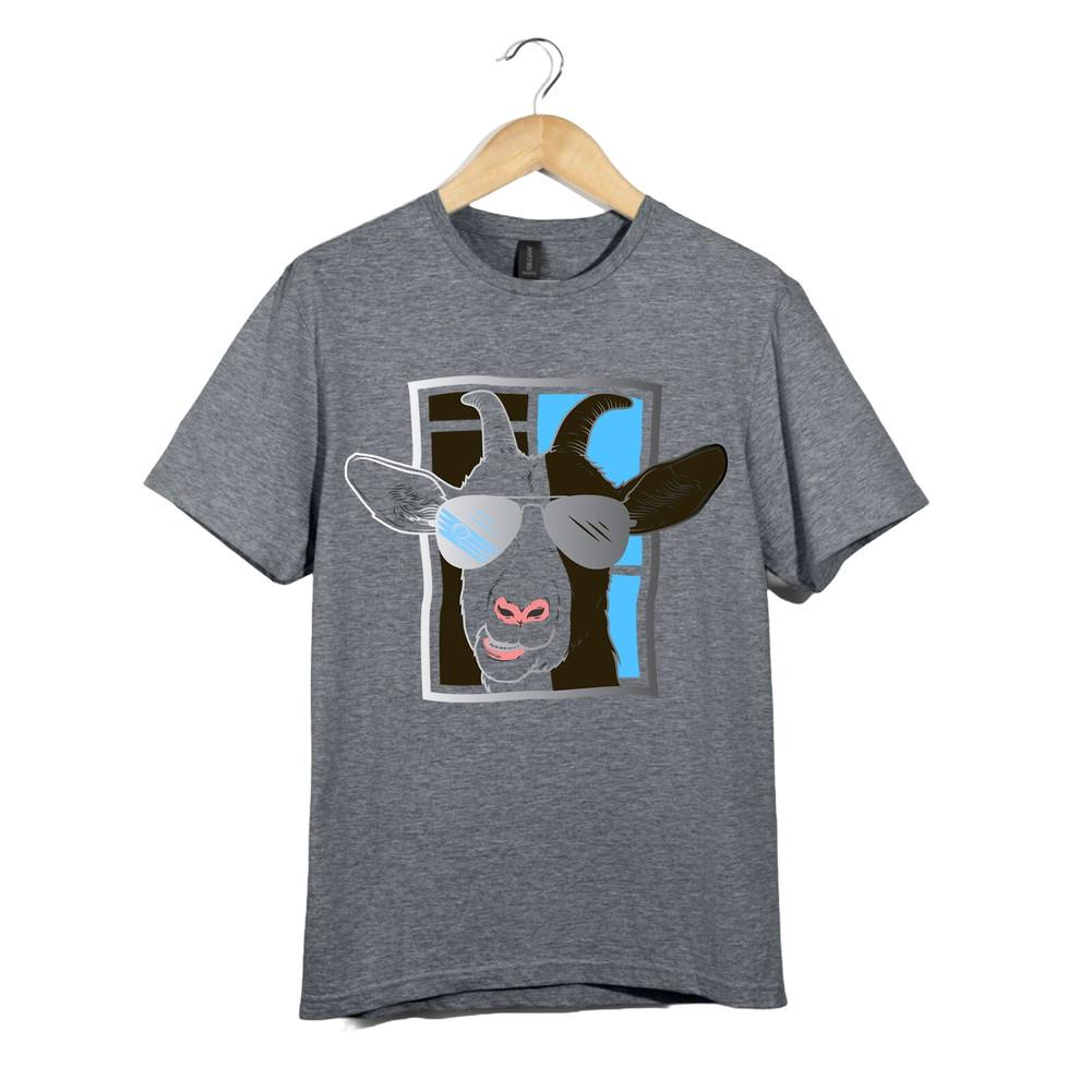 Cool Goat Sunglasses Tshirt Unisex Funny Animal Farm Vibe Streetwear Graphic Tee