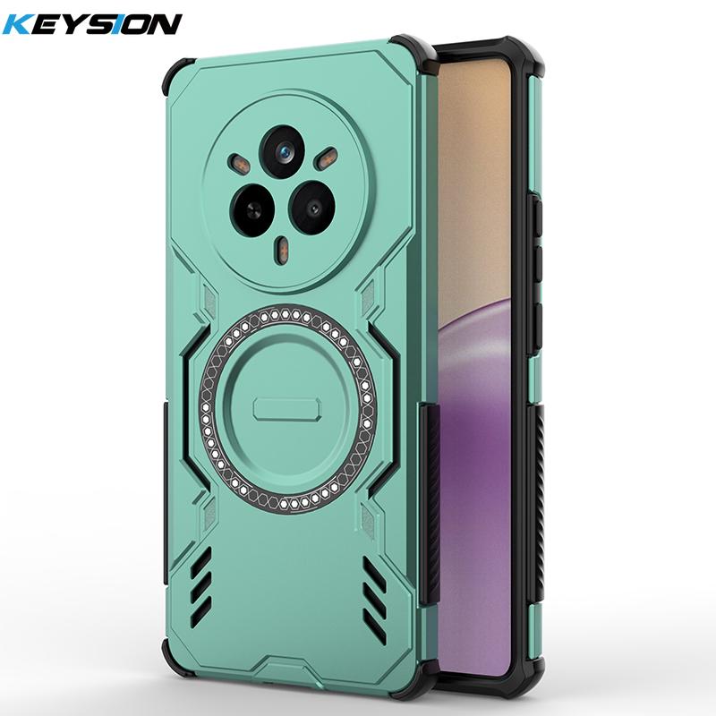 KEYSION Полый чехол для отвода тепла для Realme 14 Pro+ 5G Магнитное охлаждение Ударопрочный чехол для телефона для OPPO Realme 14T 5G 14 5G
