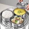 Stainless Steel Steamed Egg Bowl Ramen Rice Fruit Salad Stew Bowls With Lids Soup Cup Food Container Kitchen Tableware Supplies
