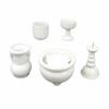 Urushi Product Ceramic 5-Piece Buddhist Altar Set with Incense Ash, White