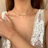 Colorful Crystal Necklace Rhinestones Long Y-Shaped Neckchain Bohemian Clavicle Chain Fashion Accessory for Women
