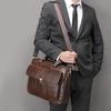 Новый мужской портфель, повседневная винтажная сумка из натуральной кожи, большая вместительная деловая сумка для ноутбука, сумка через плечо