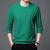 Мужские футболки весна-осень для молодежи и людей среднего возраста, однотонные, с длинными рукавами, круглым вырезом, для мужчин