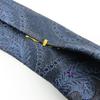 Used GUCCI tie Gloss Paisley Pattern silk Navy system purple business