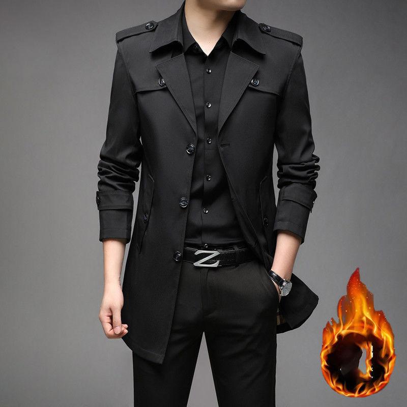 Осенний мужской длинный тренч модный британский стиль тренчкоты мужская повседневная верхняя одежда панк куртки ветровки брендовая одежда 4XL