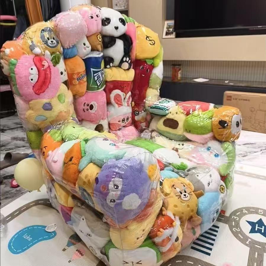 Прозрачный чехол для дивана и DIY-хранилище для кукол со шнурком, молнией и открытым дизайном