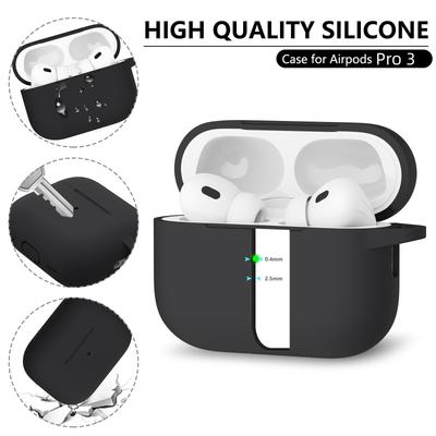 Чехол для AirPods Pro 3-го поколения Новый мягкий силиконовый чехол для AirPods Pro 3 Защитный чехол с чистящим набором для AirPods Pro 3
