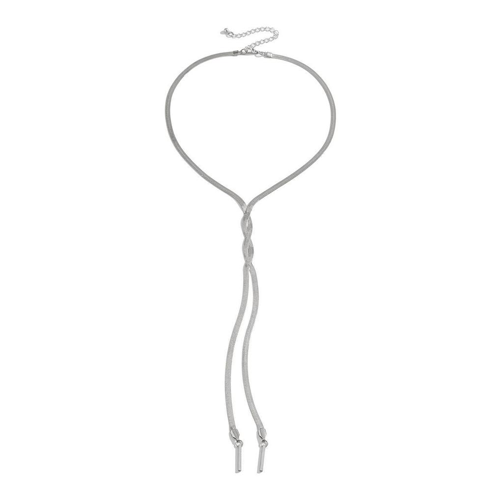 Ожерелье с кисточками в виде змеи в европейском и американском геометрическом стиле - плетеные медные украшения для ключицы