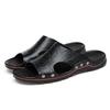Мужские летние тапочки, дышащие роскошные сандалии, пляжная классика, кожаные мужские тапочки, шлепанцы для улицы, домашние тапочки для мужчин
