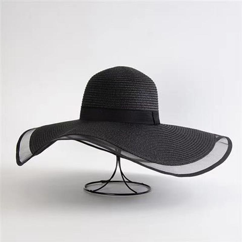 Складная женская соломенная пляжная шляпа от солнца, летние дорожные кепки с широкими полями