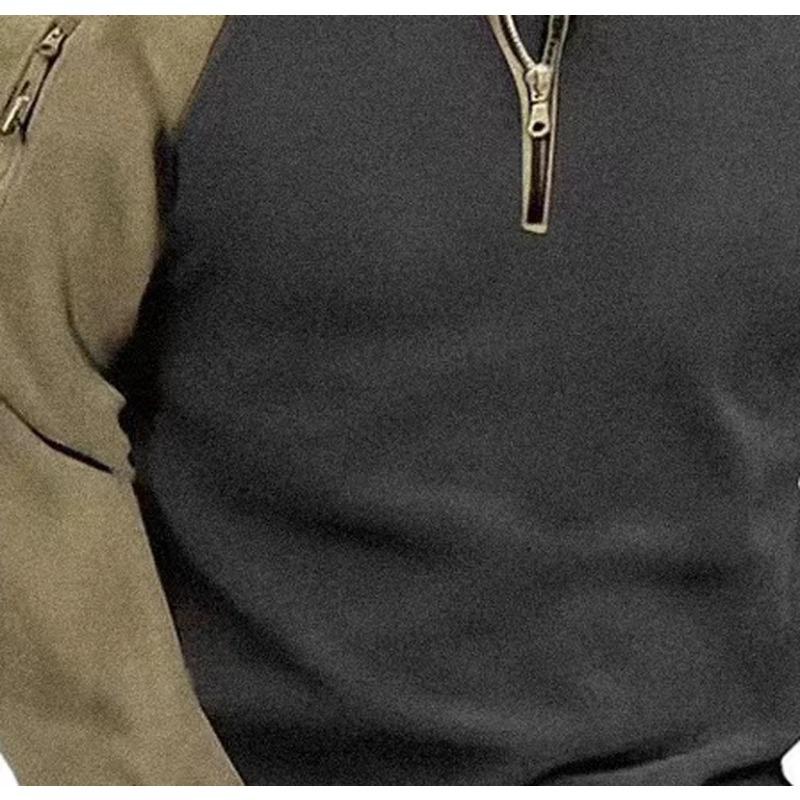 Fashion Tactical Fleece Sweatshirt Pullover For Men Clothes Warm Autum Winter Double Sided Patchwork Male Zipper Thicke Coats