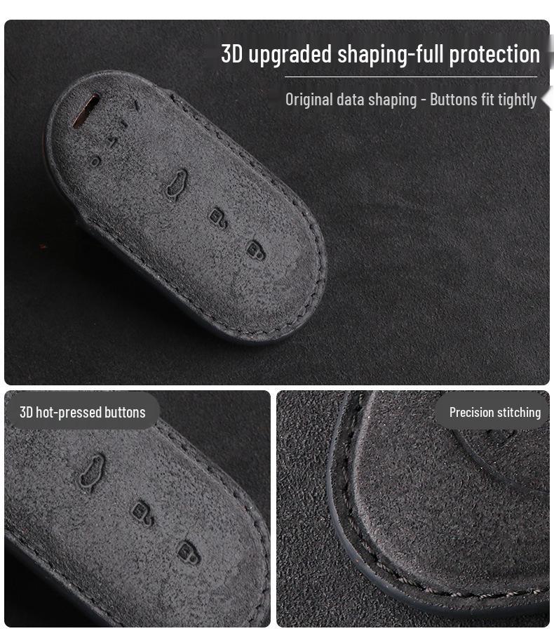 Suede Key Case for AITO Huawei M5/M7 - EV Accessory Shell with Buckle