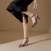 ZR same sexy high heels for women, empty bag head sandals after outer wear, fashionable leopard print, European and American style light luxury single