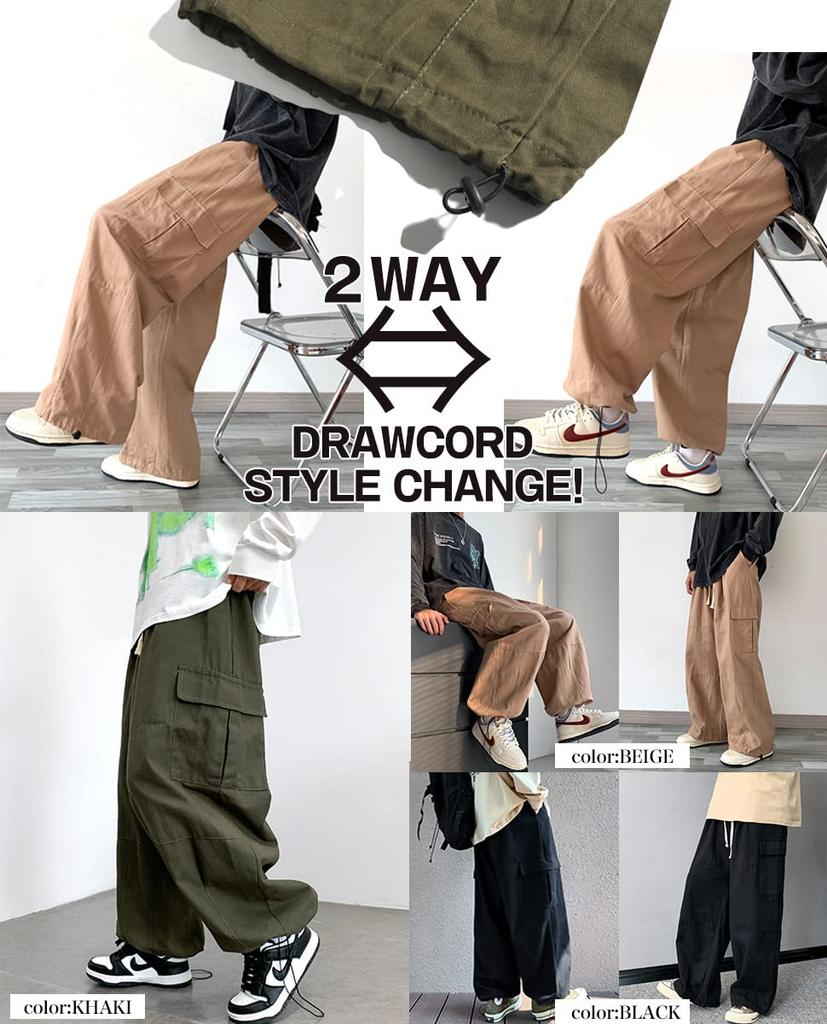 Eternal Cycle Cargo Pants Wide Cargo Wide Pants Cargo Easy Pants Military Balloon Silhouette Loose Wide Pants Loose Silhouette [eternal Cycle] Men's