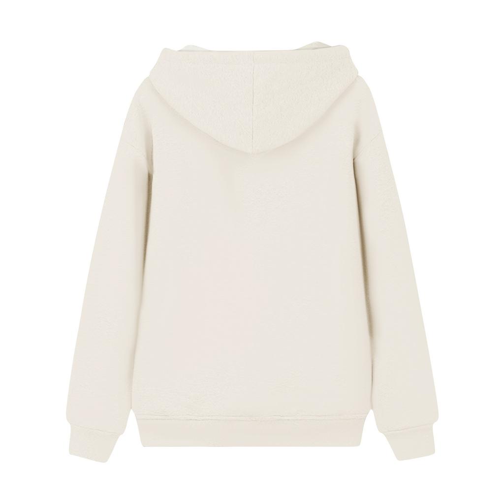 Women's Fashion Hooded Padded Thickened Warm Christmas Printed Loose Pullover Sweatshirt