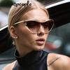 Y2K Punk Sexy Cat Eye Shield Sunglasses Women  Luxury Brand Vintage One-Piece Sun Glasses For Ladies Fashion Goggle Shades