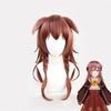 Аниме VTuber Inugami Korone, парик для косплея, Hololive Gamers, уши для девочек, длинные волнистые плетеные волосы, каштановые косы, синтетические волосы