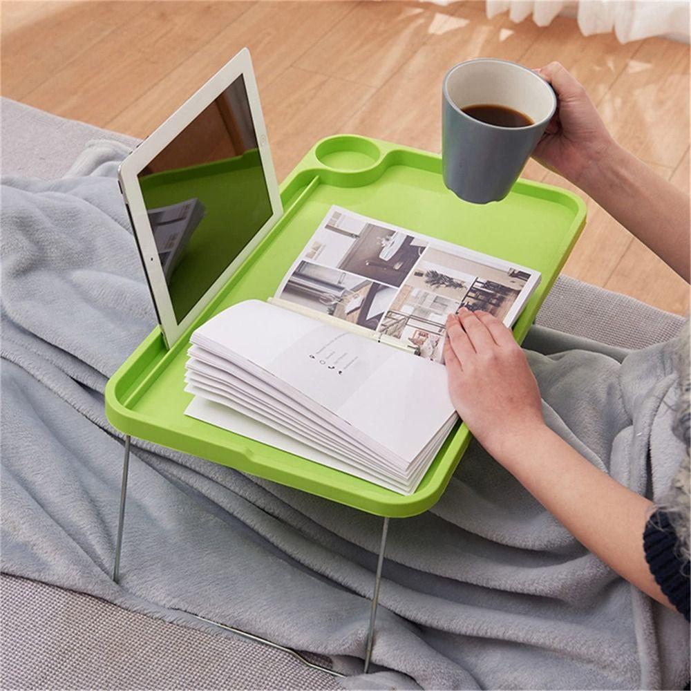 Cup Holder Multi-Function Portable Bed Table Laptop Bed Desk Foldable Lap Desk