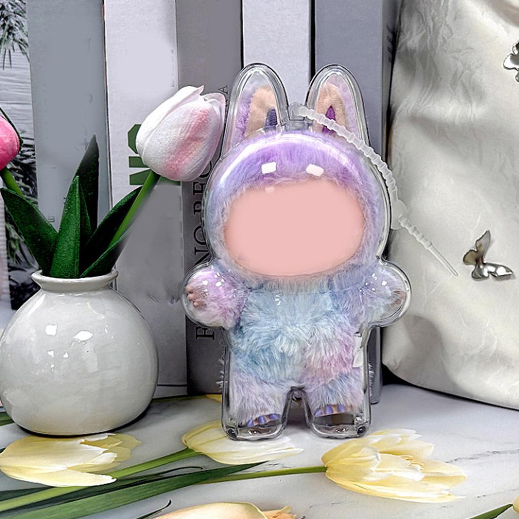 3rd Gen Doll Display Case for LABUBU Figure Dolls with Hanging Hook Protective Case for Plush Keychain Pendant Dustproof