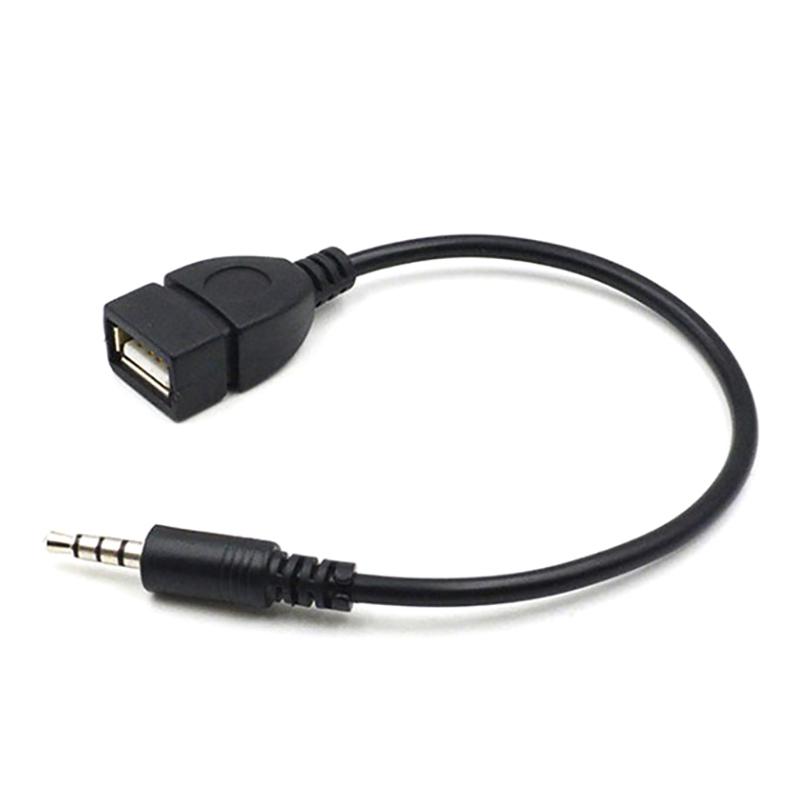 Автомобильный MP3-плеер конвертер 3,5 мм штекер Aux аудио разъем в USB 2.0 гнездо конвертер кабель шнур адаптер