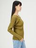 Mira Owen Rib Knit 09WNT224318 OLV 1 Women's V-Neck