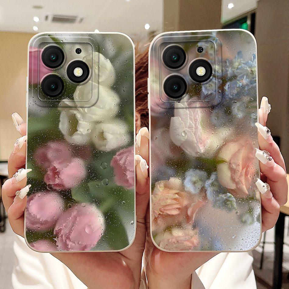 For Itel A50 A50C A667L A669L Beautiful Bow Rose Painting Phone Case For ItelA50 ItelA50C Soft Silicone Shockproof Cases