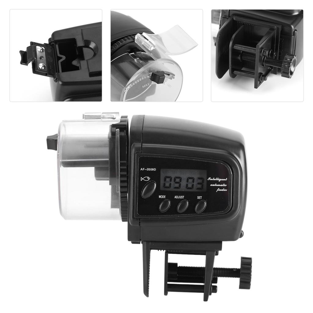 Цифровой ЖК-дисплей Электронная кормушка для рыб Диспенсер Таймер Автоматическая машина для кормления аквариумных рыбок