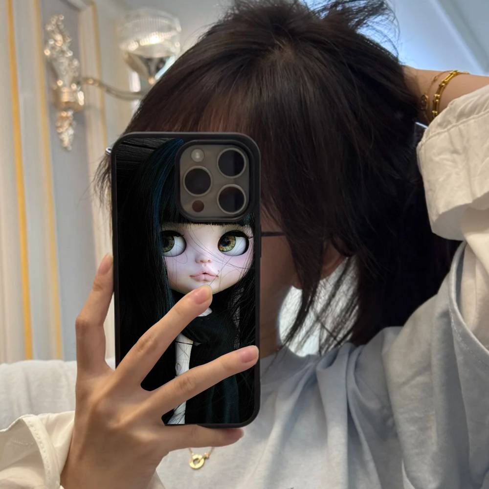 Темная милая кукла Девочка Жесткий пластиковый чехол для телефона Для Iphone 17 Air 16 15 14 13 12 11Pro Max PC TPU Чехол