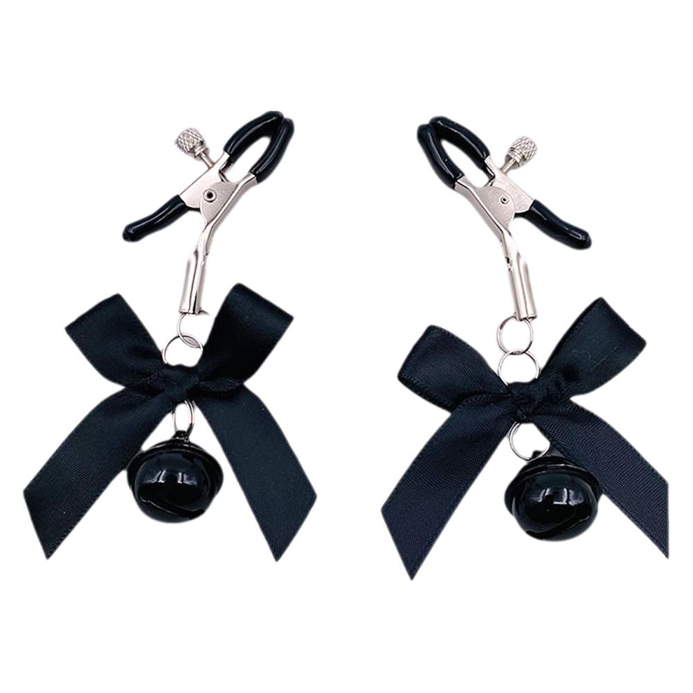 Регулируемые 4-цветные сексуальные зажимы для сосков с бантиками и колокольчиками, взрослая BDSM фетиш-игрушка для интимных игр пар