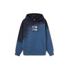 Li Ning Sports Basketball Series Embroidered Logo Loose Hoodie Unisex Hoodies Blue AWDRA67-3