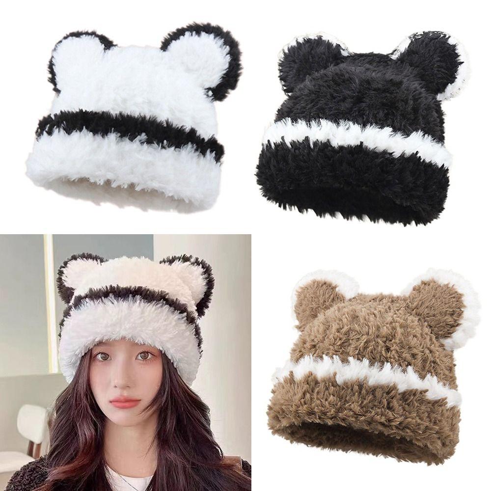 Coldproof Plush Winter Hat Soft Warm Beanie Hats Casual Ear Protection Cold Cap  Riding