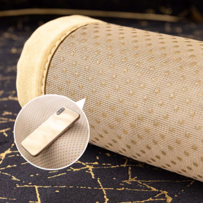 High-end Black Gold Leather Sofa Cushion Modern Non-slip Anti Cat Scratching Chair Pad Satin Edging Recliner Cover Towel Winter