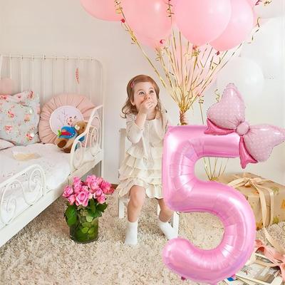 40-дюймовые шары с цифрами на день рождения, гигантские шары с цифрами, розовые шары с бантами, принцесса, день рождения, свадебные украшения, шары для вечеринки
