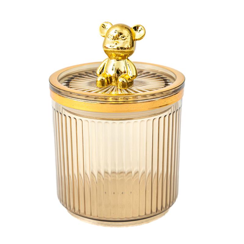 Luxury Cotton Swab & Makeup Storage Box - Dustproof Toothpick & Floss Holder with Bear Design