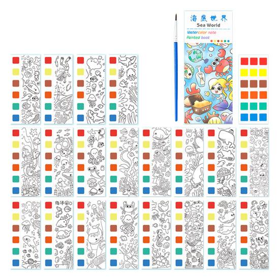 Акварельная книга для рисования Детская акварельная книга с 21 уникальным узором 6 ярких