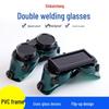 Protective Double Flip Welding Goggles - Safety Windproof, Impact Resistant Glass Lenses
