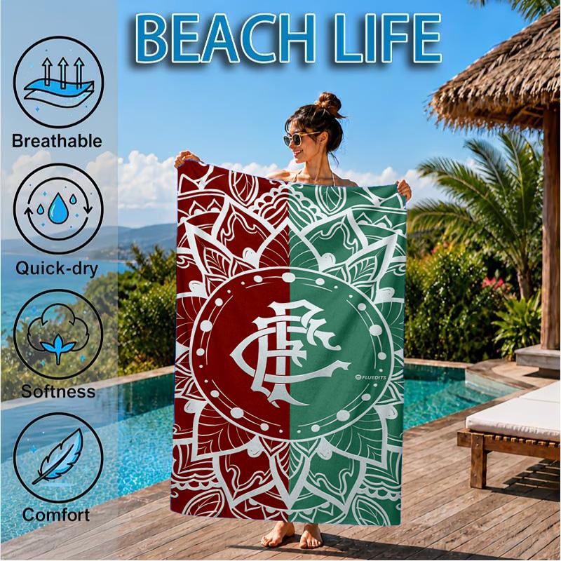 Flumi-nense Mandala Pattern Printed Microfiber Beach Towel, Soft And Absorbent, Quick-Dry, Ideal for Summer Travel, Beach Essential, Swimming Pool