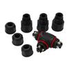 3Pcs Waterproof 3 Way Wire Connector 4 Core Junction Box Outdoor Waterproof IP68 Electrical Cable