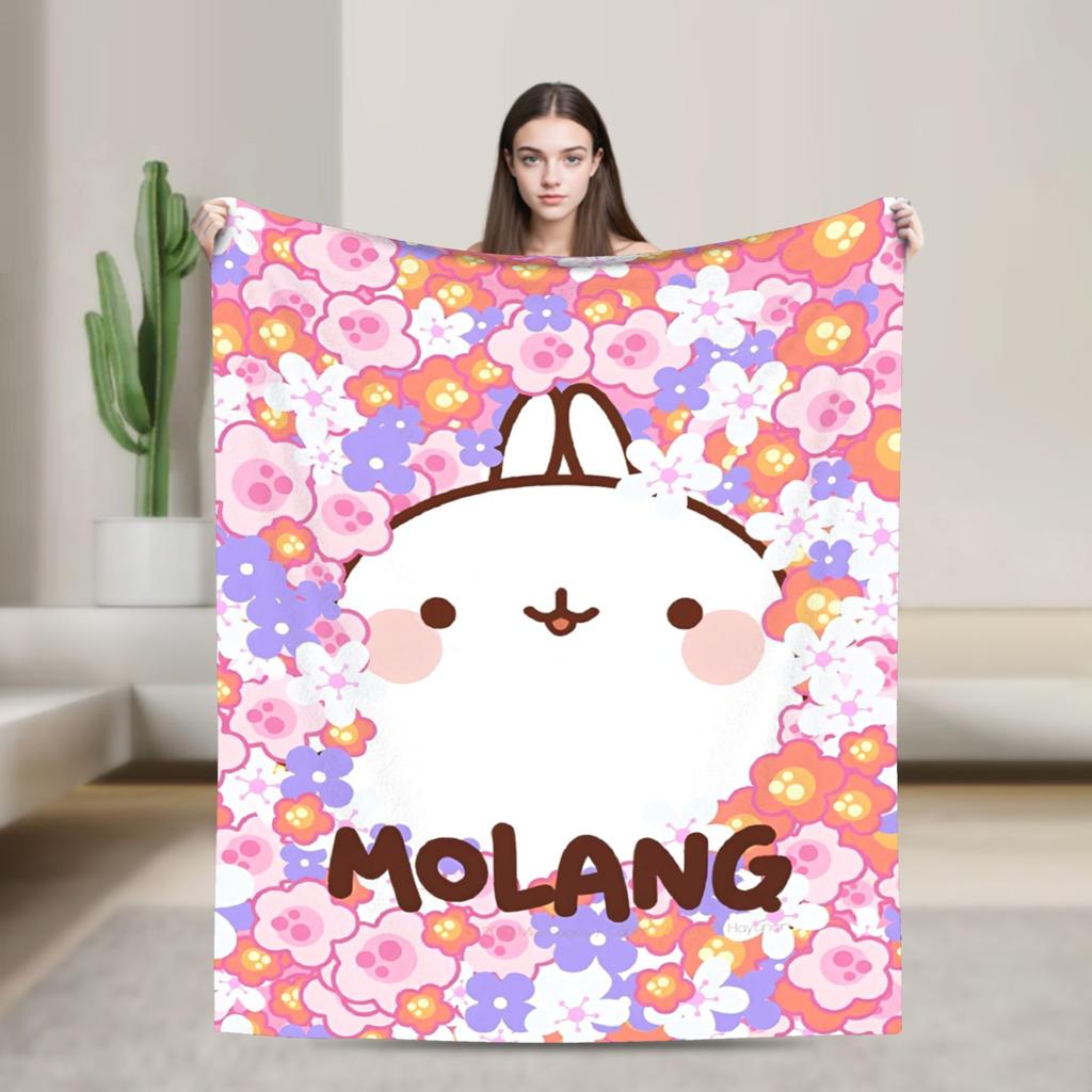 Милые Аниме M-Molangs Пледы Коралловый Флис Плюшевые Зимние Дышащие Ультра-Мягкие Пледы для Дивана Постельное Белье для Кемпинга
