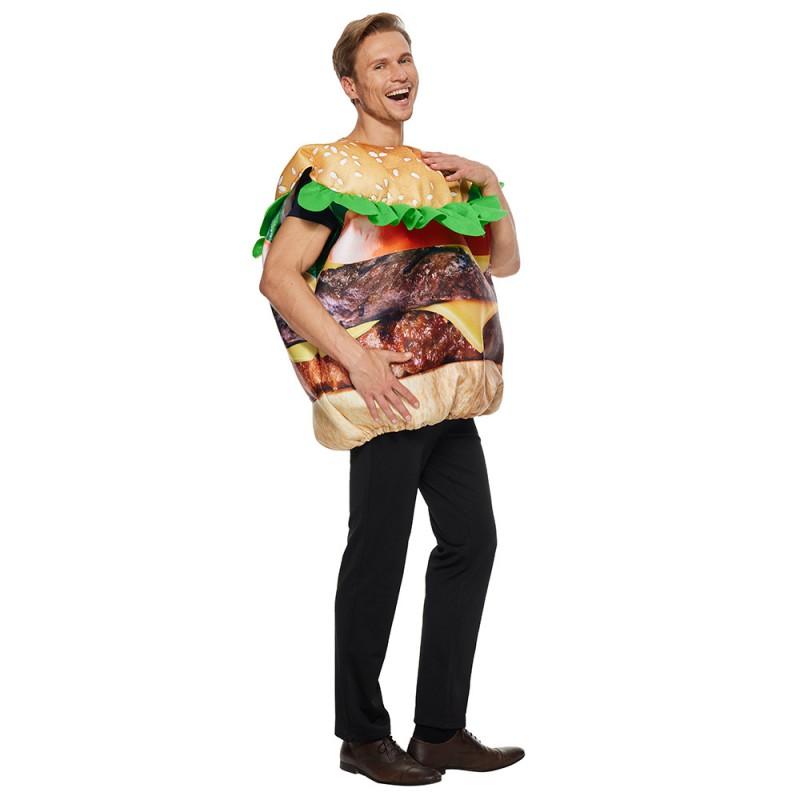 Adult Halloween Hamburger Costume Set Stage Performance Outfit Fantasy Theme Unisex One Size