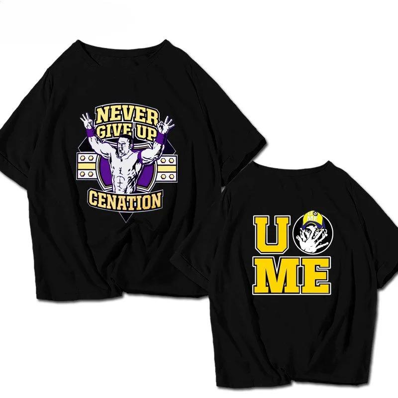 Американский рестлер Джон Сина имеет ту же спортивную футболку с коротким рукавом «Никогда не сдавайся», мужскую, женскую, из чистого хлопка, топ с коротким рукавом