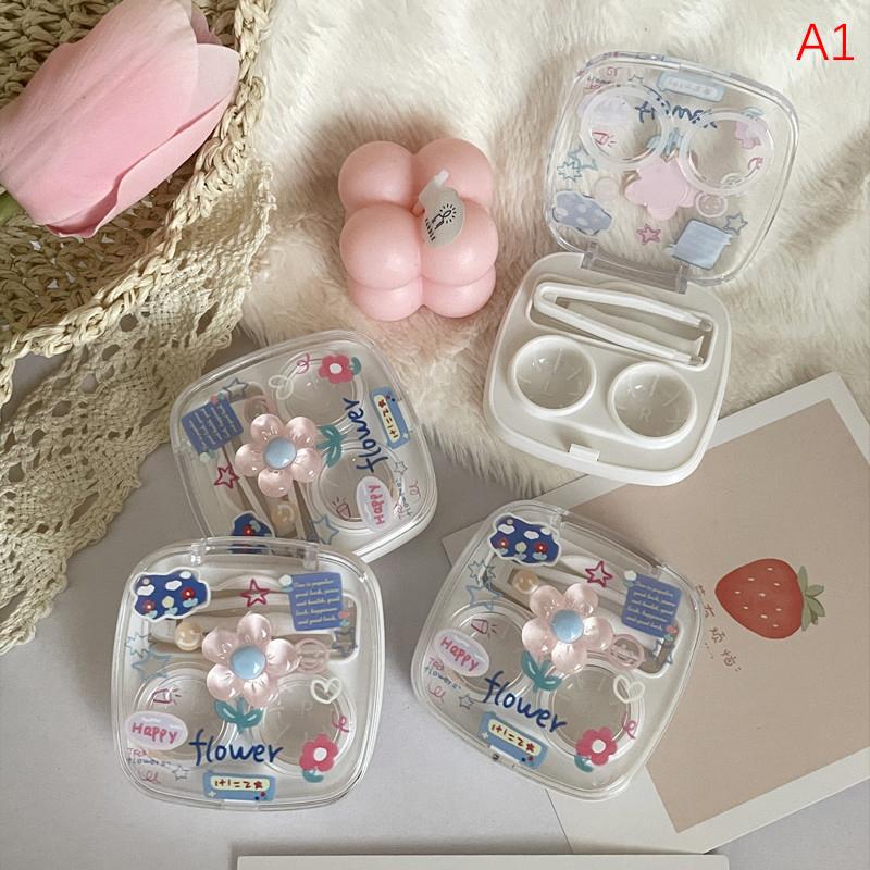 Cute Portable Contact Lens Box For Girls Minimalist Mini Contact Lens Storage Container Contact Lens Case Travel Kit
