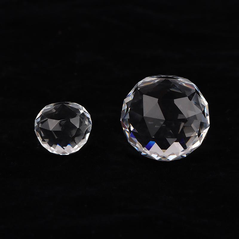 15mm/25/50mm Clear Crystal Hanging Ball Glass Prism Sun Cather Faceted Balls For Chandeliers Part Home Wedding Decoration