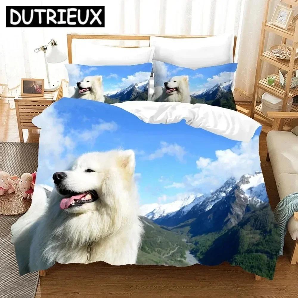 Luxury New 3D Print Samoyed Comfortable Duvet Quilt Cover Pillowcase Bedding Set Children Bedroom Decoration Home Textile