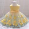 Summer Wedding Flower Girls Dress Toddler Baptism 1st Birthday Dress Baby Girl Clothes Princess Wedding Lace Party Kids Costume